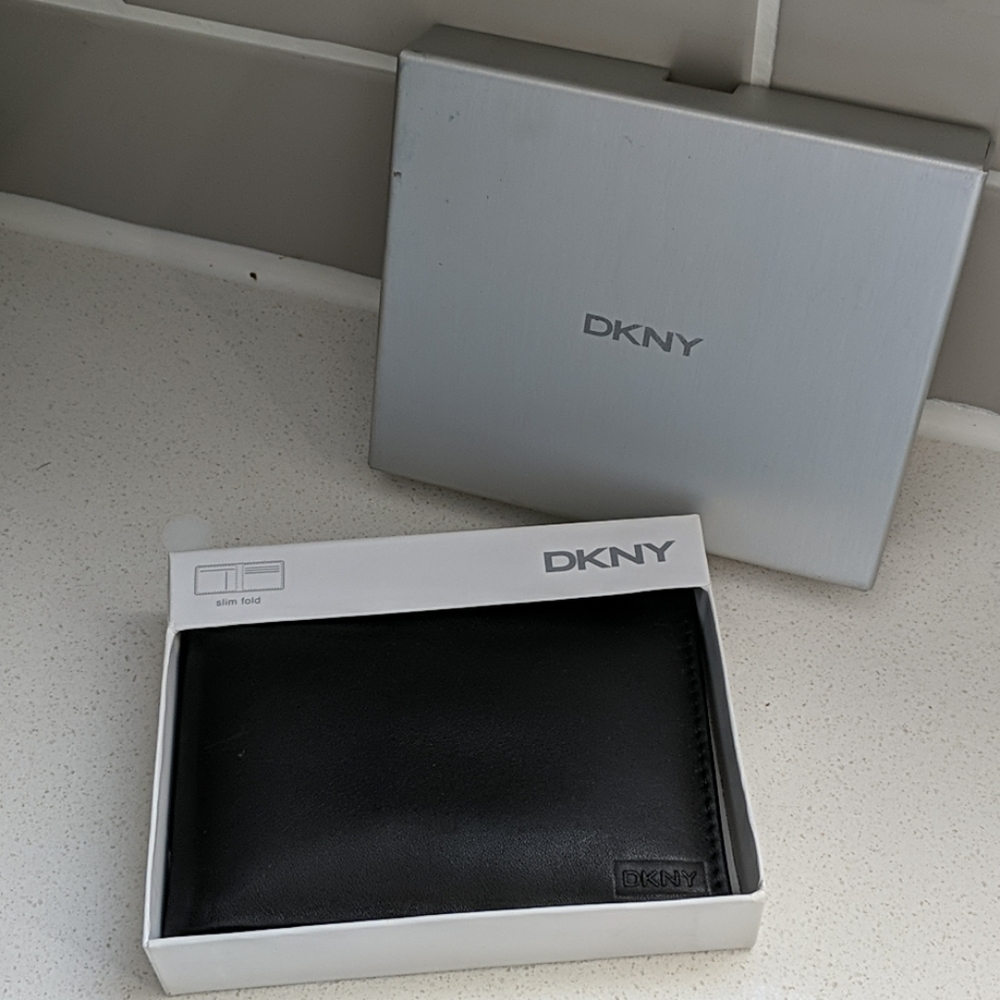 DKNY black leather wallet